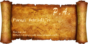 Panyi Adrián névjegykártya